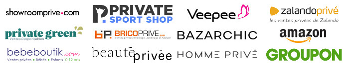Quelques uns des sites partenaires d'espace-ventes-privees.fr